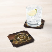 Steampunk-klok met antiek tandwiel kartonnen onderzetters (Insitu)