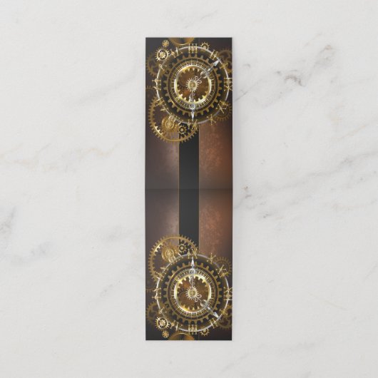 Steampunk-klok met antiek tandwiel klantenkaartje (Buitenkant ongevouwen)
