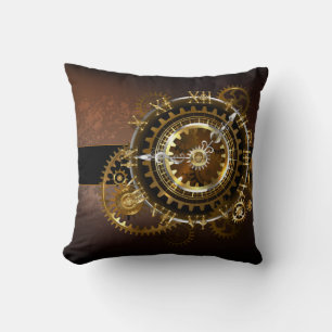 Steampunk-klok met antiek tandwiel kussen