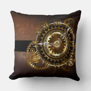 Steampunk-klok met antiek tandwiel kussen