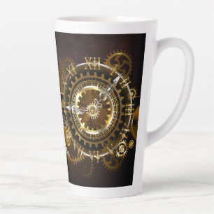 Steampunk-klok met antiek tandwiel latte mok