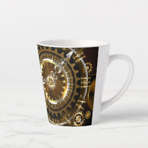 Steampunk-klok met antiek tandwiel latte mok