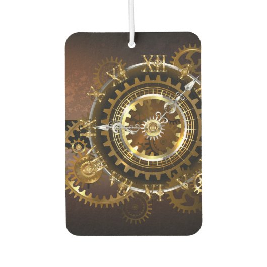 Steampunk-klok met antiek tandwiel luchtverfrisser (Voorkant)