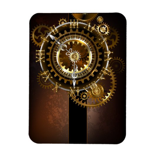 Steampunk-klok met antiek tandwiel magneet (Verticaal)