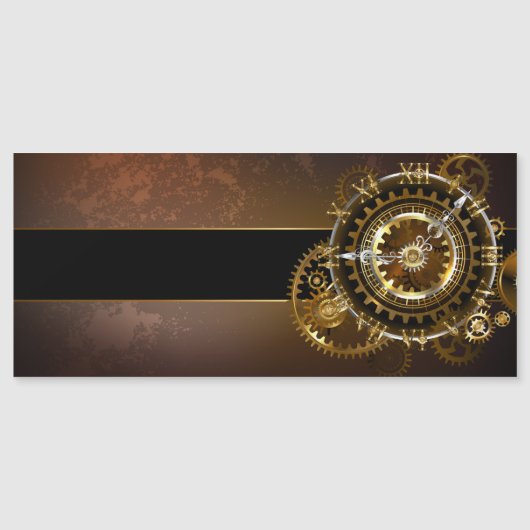 Steampunk-klok met antiek tandwiel magnetische uitnodiging (Voorkant)