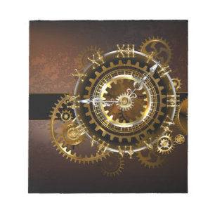 Steampunk-klok met antiek tandwiel notitieblok