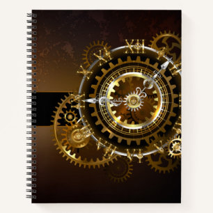 Steampunk-klok met antiek tandwiel notitieboek