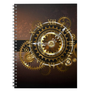 Steampunk-klok met antiek tandwiel notitieboek