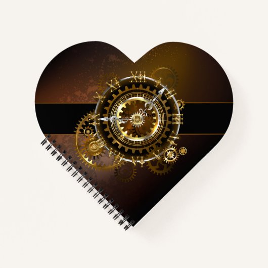 Steampunk-klok met antiek tandwiel notitieboek (Voorkant)