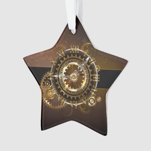 Steampunk-klok met antiek tandwiel ornament (voorkant)