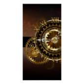 Steampunk-klok met antiek tandwiel perfect poster (Voorkant)