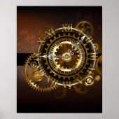 Steampunk-klok met antiek tandwiel poster (Voorkant)