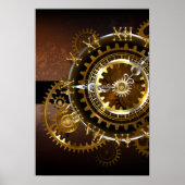 Steampunk-klok met antiek tandwiel poster (Voorkant)
