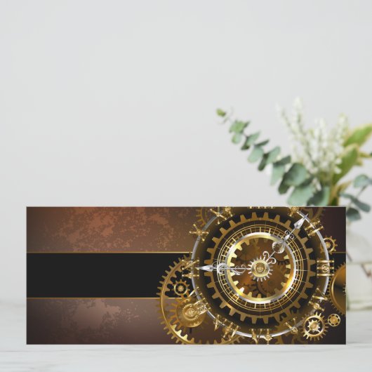 Steampunk-klok met antiek tandwiel programma (Staand voorkant)