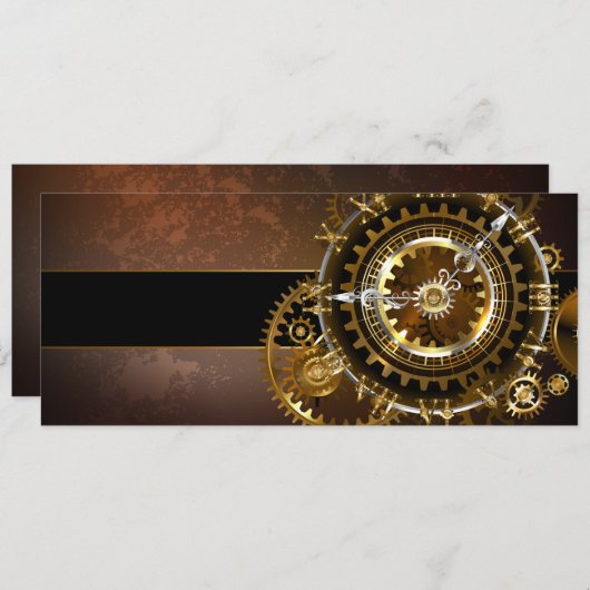 Steampunk-klok met antiek tandwiel programma (Voorkant / Achterkant)