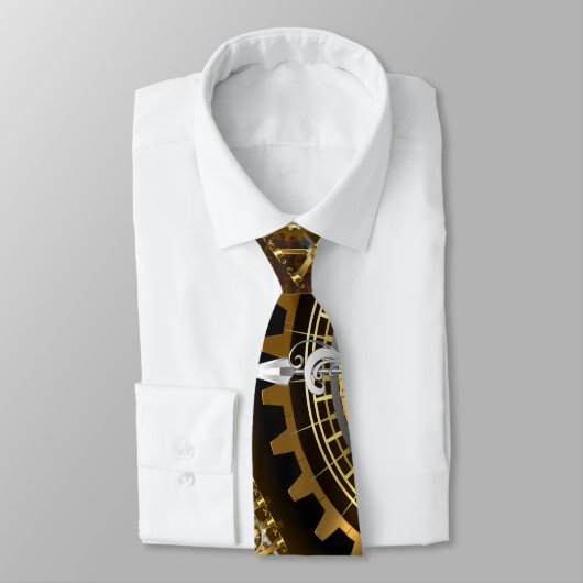 Steampunk-klok met antiek tandwiel stropdas (Gebonden)