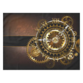 Steampunk-klok met antiek tandwiel tafelkleed (Voorkant (Horizontaal))