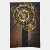 Steampunk-klok met antiek tandwiel theedoek (Verticaal)