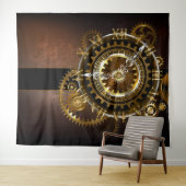 Steampunk-klok met antiek tandwiel wandkleed (In Situ (horizontaal))
