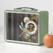 Steampunk-klok met mechanische dragonfly (In situ)