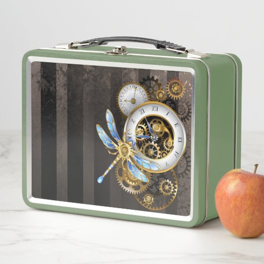 Steampunk-klok met mechanische dragonfly (In situ)