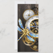 Steampunk-klok met mechanische dragonfly aankondiging (Voorkant)