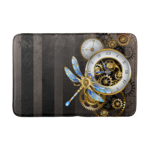 Steampunk-klok met mechanische dragonfly badmat