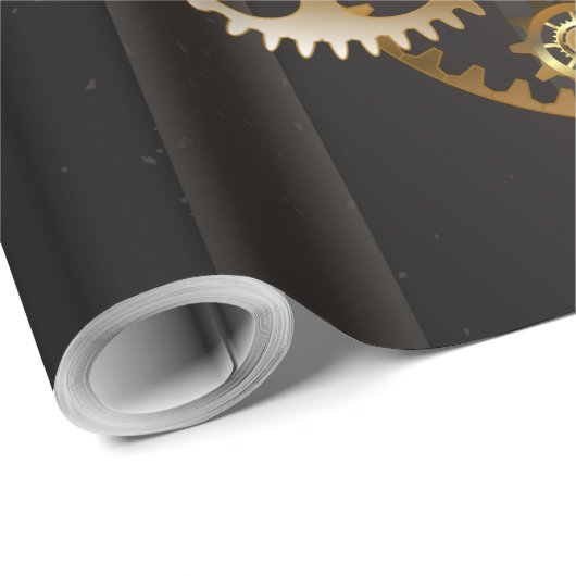 Steampunk-klok met mechanische dragonfly cadeaupapier (Rol Hoek)