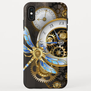 Steampunk-klok met mechanische dragonfly iPhone XS max hoesje