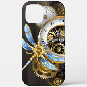Steampunk-klok met mechanische dragonfly iPhone 12 pro max hoesje