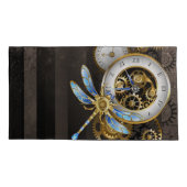 Steampunk-klok met mechanische dragonfly kussensloop (Achterkant)
