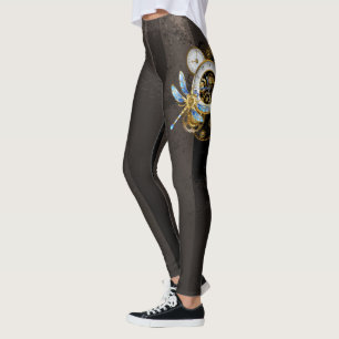 Steampunk-klok met mechanische dragonfly leggings