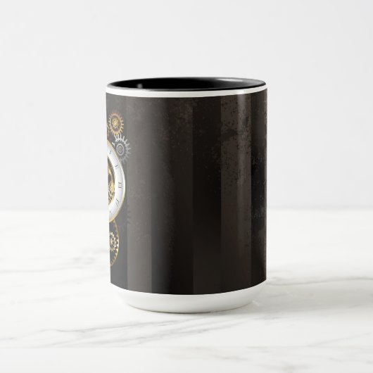 Steampunk-klok met mechanische dragonfly mok (Midden)