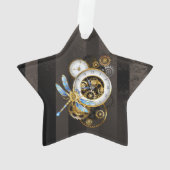 Steampunk-klok met mechanische dragonfly ornament (achterkant)