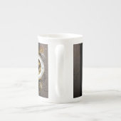 Steampunk-klok met mechanische dragonfly porselein kop (Achterkant)