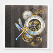 Steampunk-klok met mechanische dragonfly servet (Voorkant)