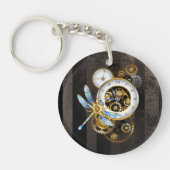 Steampunk-klok met mechanische dragonfly sleutelhanger (Voorkant)