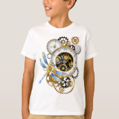 Steampunk-klok met mechanische dragonfly t-shirt (Voorkant)