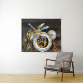 Steampunk-klok met mechanische dragonfly wandkleed (In Situ (horizontaal))