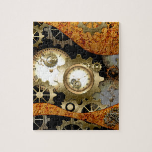 Steampunk, klokken en tandwielen legpuzzel