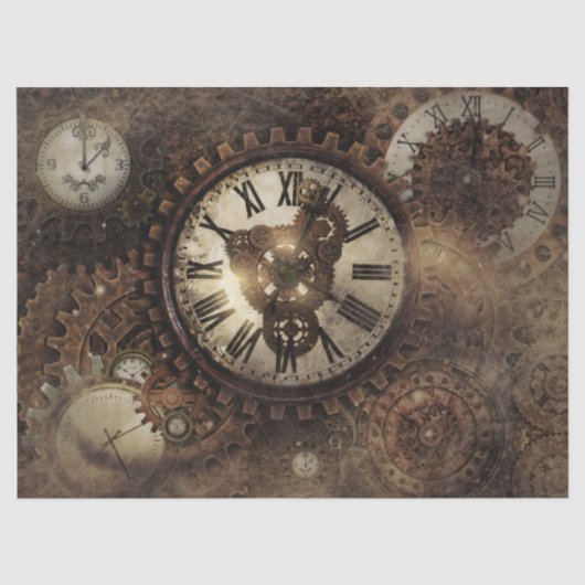 Steampunk-klokken Tissuepapier (Voorkant)