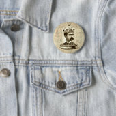 steampunk-klokkenbrein, snor-man ronde button 5,7 cm (In situ)