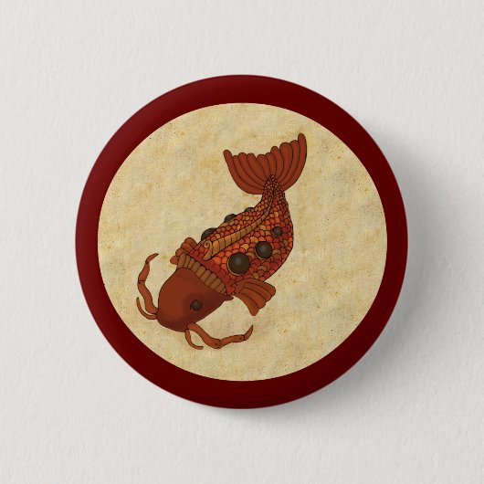 Steampunk Koi Ronde Button 5,7 Cm (Voorkant)