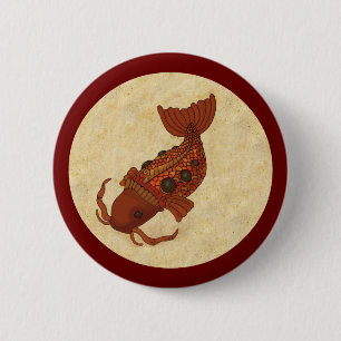 Steampunk Koi Ronde Button 5,7 Cm