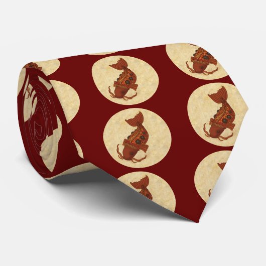 Steampunk Koi Stropdas (Opgerold)