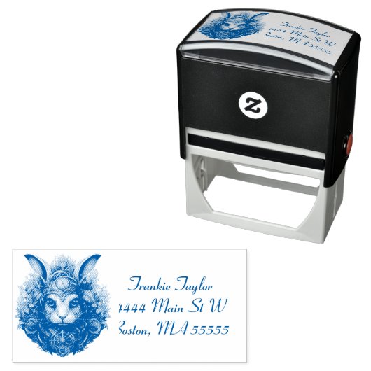 Steampunk Konijn Custom Zelfinktende Stempel (In situ)