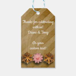 Steampunk koper & roze sjabloon aangepaste gunst o cadeaulabel