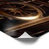 Steampunk koperen stoomtrein perfect poster (Hoek)