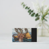 Steampunk Kraken Giant Octopus Nautical Visitekaartje (Staand voorkant)