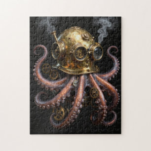 Steampunk Kraken Octopus Duikhelm Legpuzzel